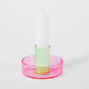 Madewell White Candles with Pink Holders